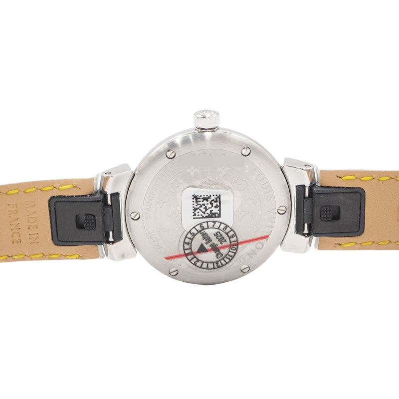 Louis Vuitton QA115 Tambour Quartz Leather Band Watch