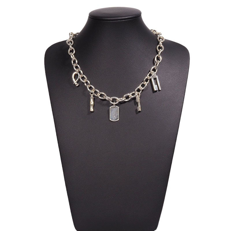 Gucci Silver Bamboo Charm Chain Necklace