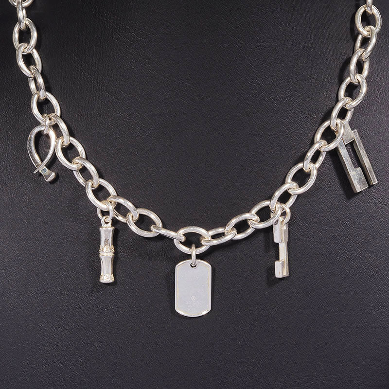 Gucci Silver Bamboo Charm Chain Necklace