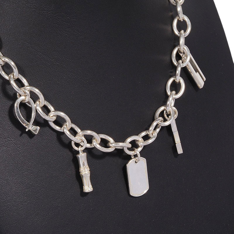 Gucci Silver Bamboo Charm Chain Necklace