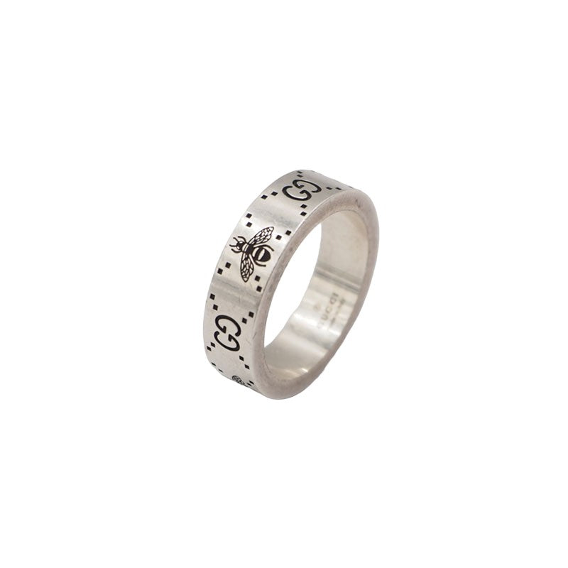 Gucci 728389 Silver Interlocking BEE Ring