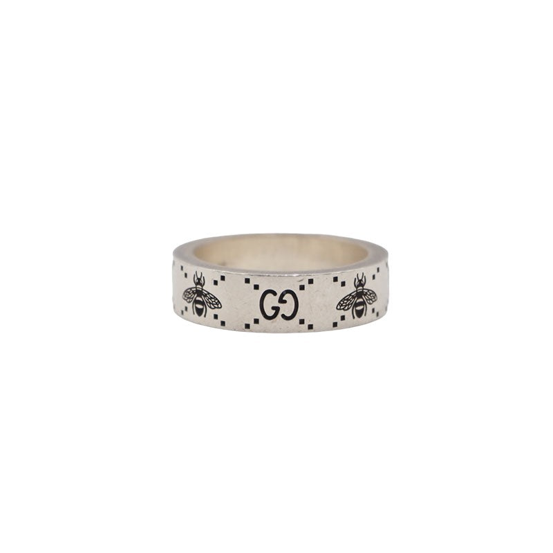 Gucci 728389 Silver Interlocking BEE Ring