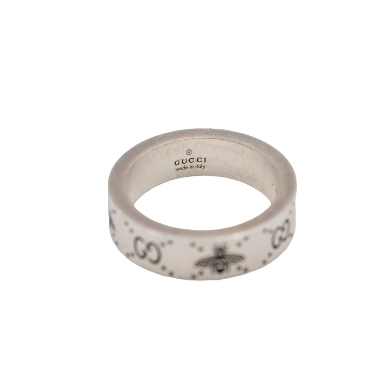 Gucci 728389 Silver Interlocking BEE Ring