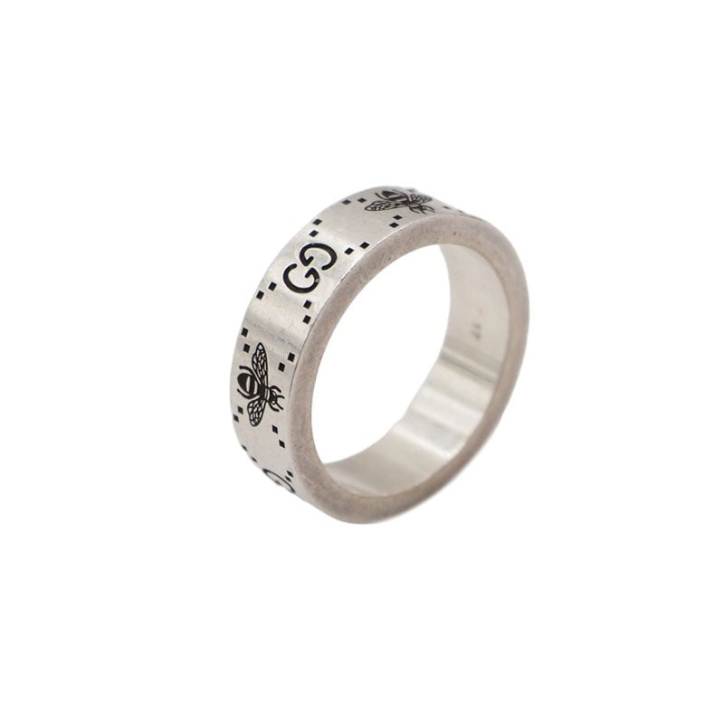 Gucci 728389 Silver Interlocking BEE Ring