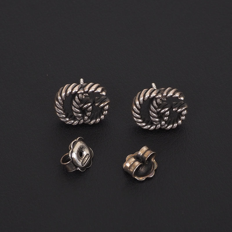 Gucci 627755 Silver Double G Earrings