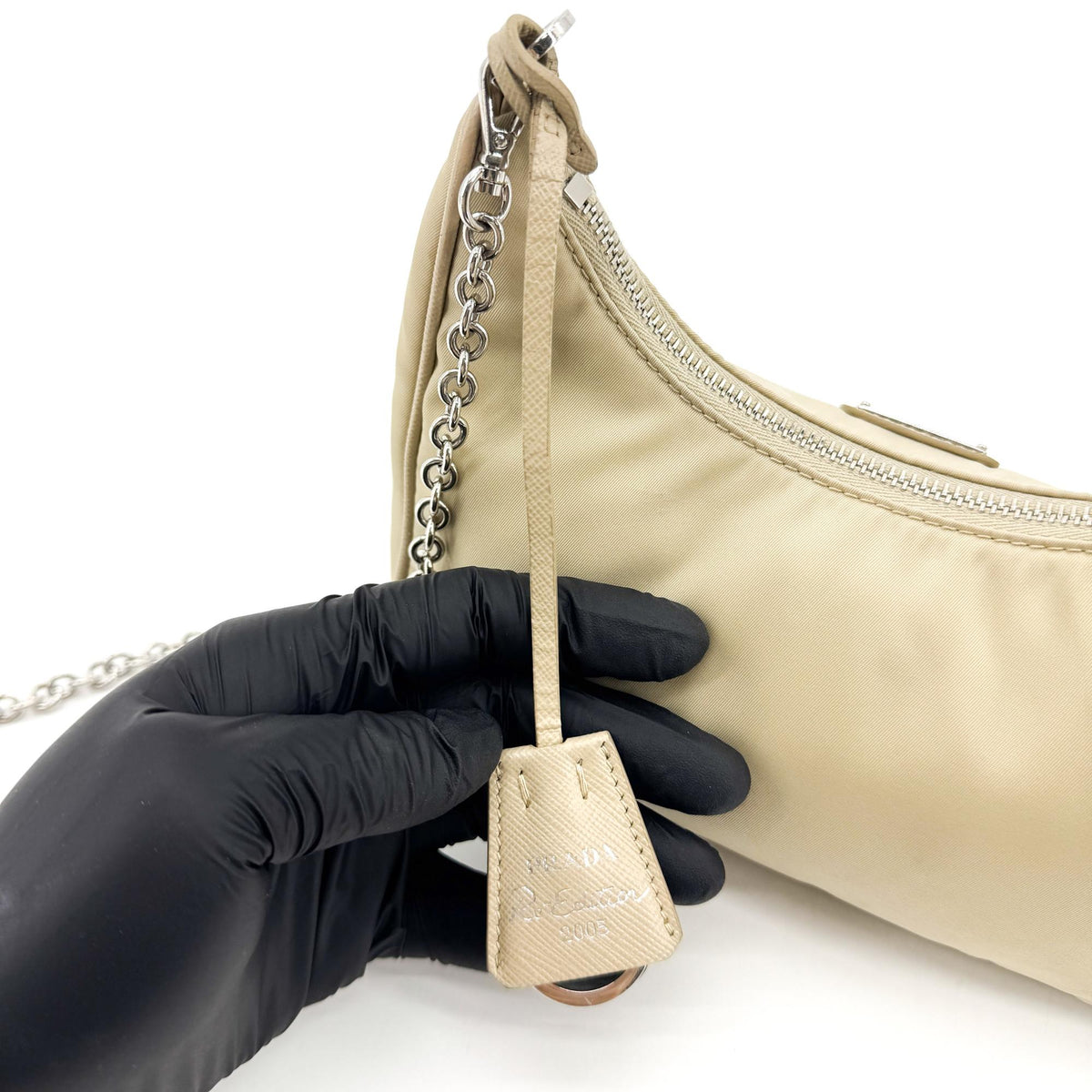 Prada Re-Ylon Re-Edition 2005 Mini Bag Beige