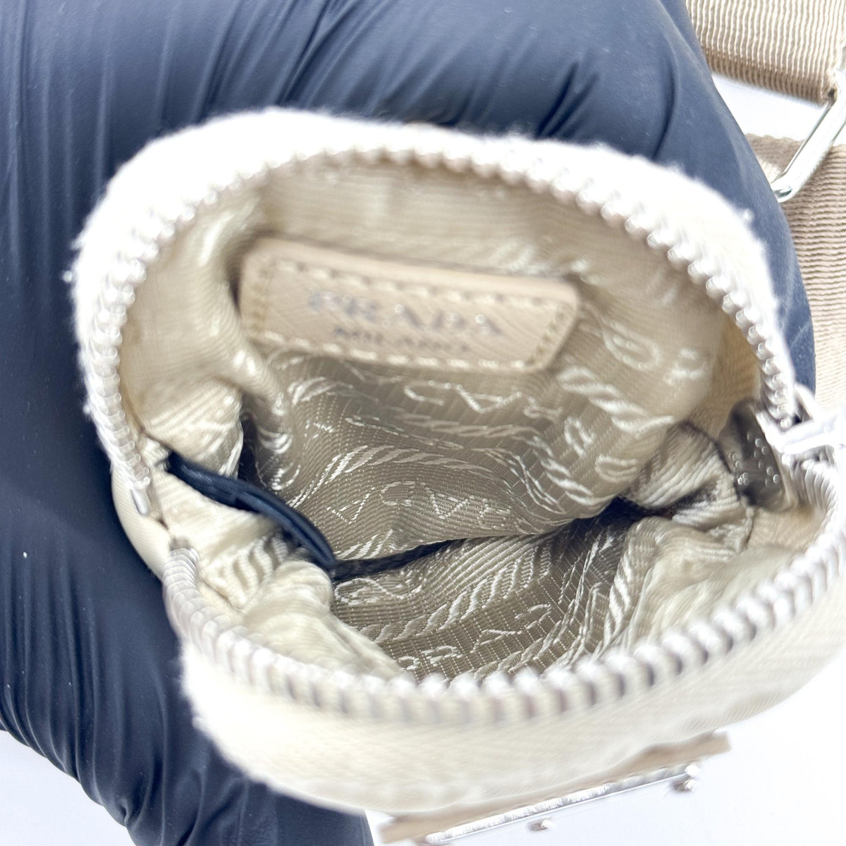 Prada Re-Ylon Re-Edition 2005 Mini Bag Beige