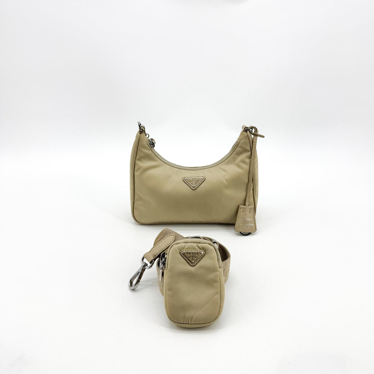 Prada Re-Ylon Re-Edition 2005 Mini Bag Beige