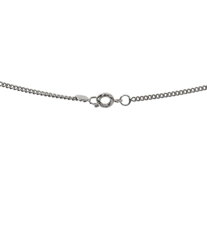 Chanel Brown CC Silver Necklace