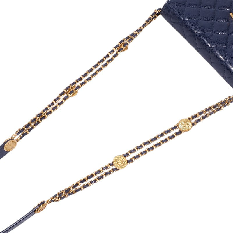 Chanel AP2840 Caviar Double Chain Mini Crossbody Bag