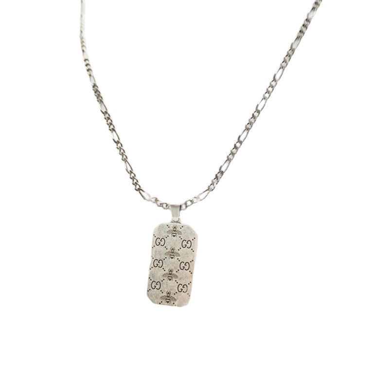 Gucci 728265 Silver Interlocking Bee Necklace