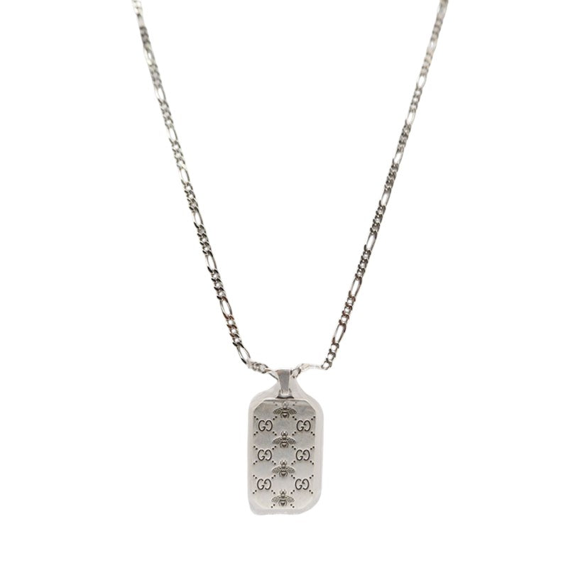Gucci 728265 Silver Interlocking Bee Necklace