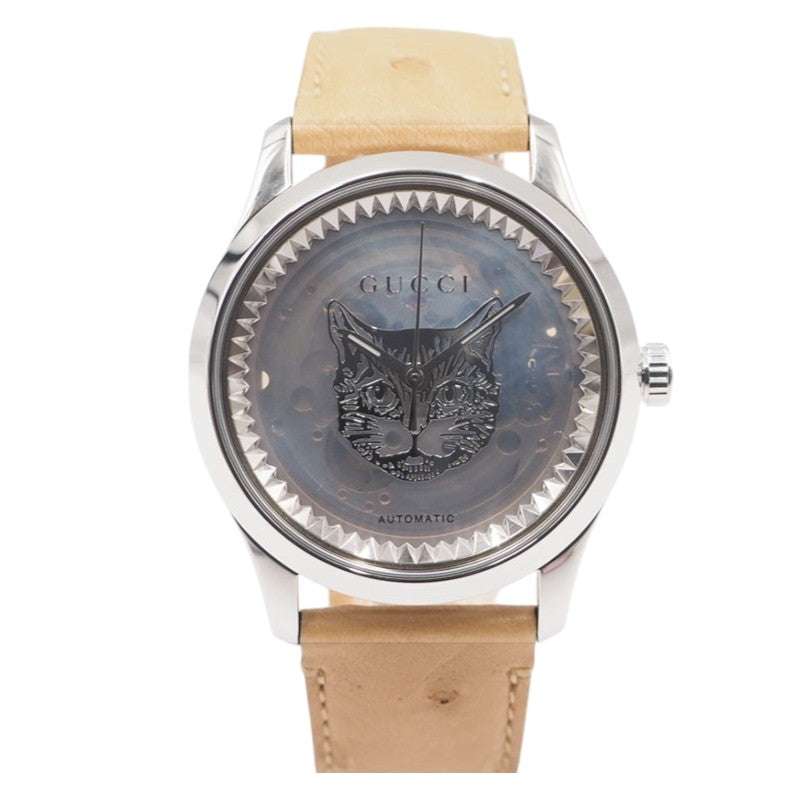 Gucci YA1264112 Timeless Cat Automatic Leather Band Watch
