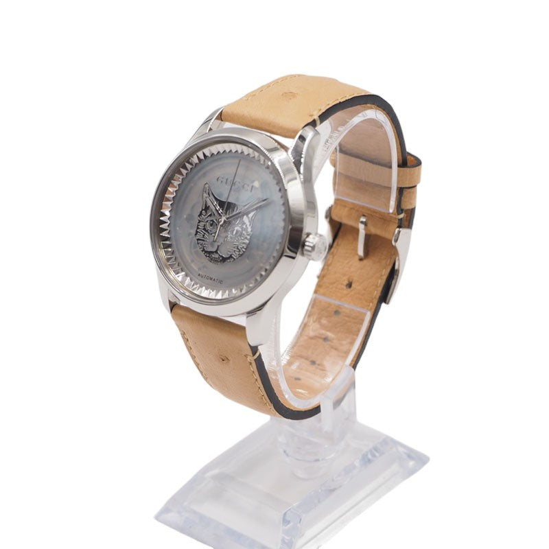 Gucci YA1264112 Timeless Cat Automatic Leather Band Watch