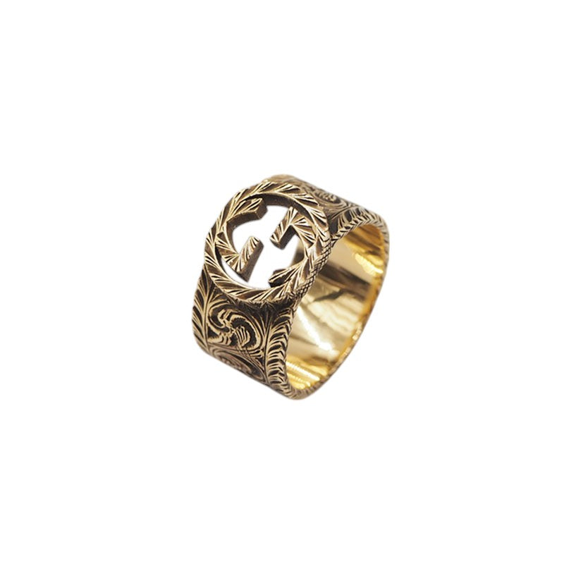 Gucci 579797 Yellow Gold Interlocking Arabesque Ring