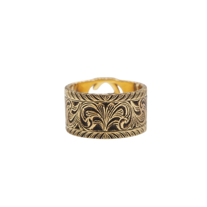 Gucci 579797 Yellow Gold Interlocking Arabesque Ring