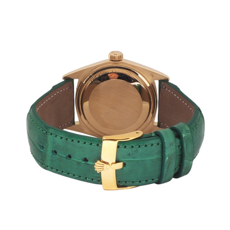 Rolex 16018 Yellow Gold Dayjust Leather Band Watch