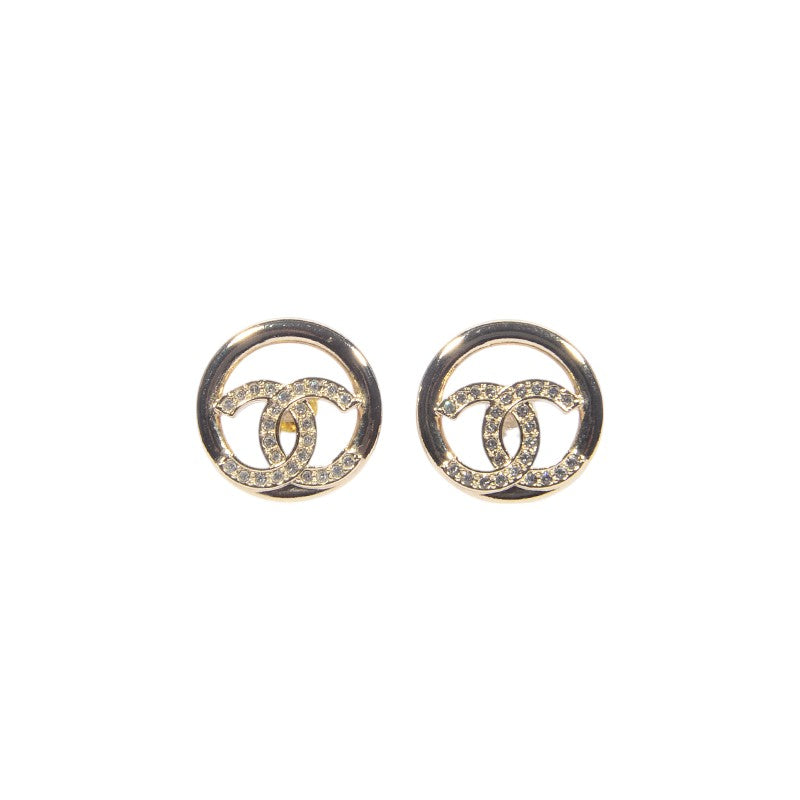 Chanel AB7635 Crystal CC Circle Earrings