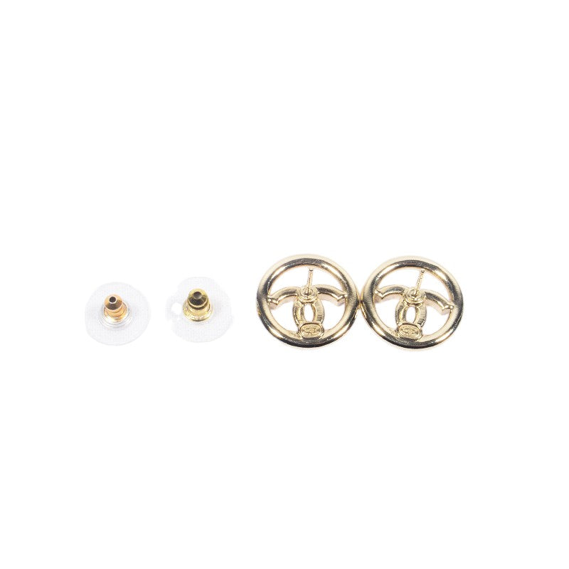 Chanel AB7635 Crystal CC Circle Earrings
