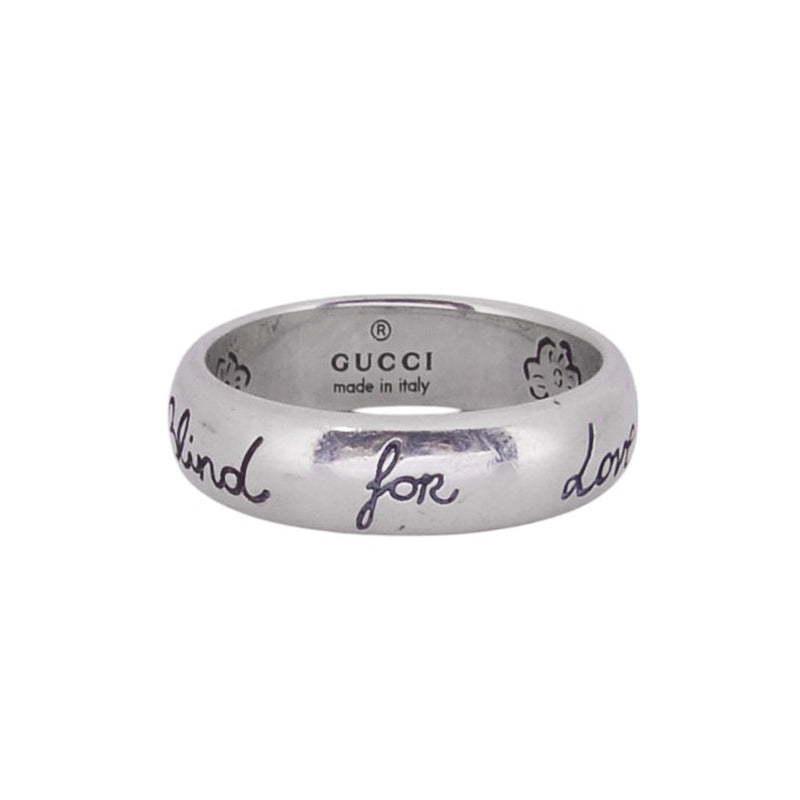 Gucci 455247 Silver Blind for Love Ring
