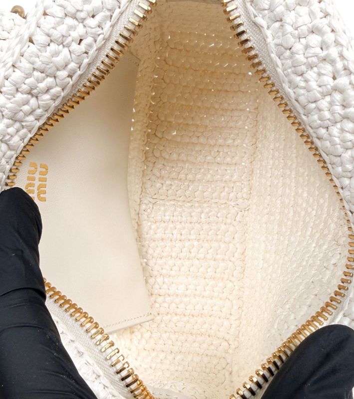 Miu Miu White Arcady Crochet Tote