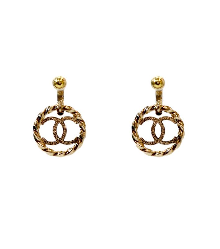 Chanel CC Crystal Drop Earrings