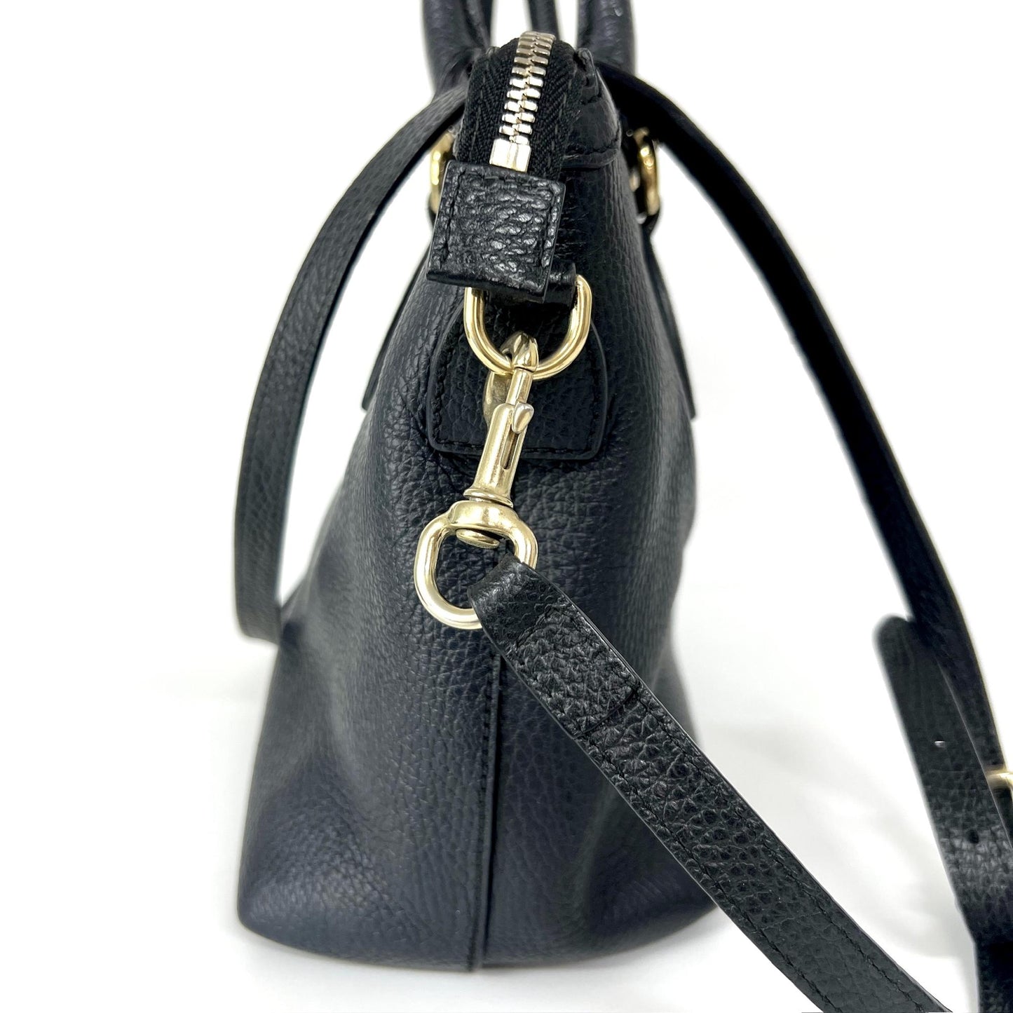 Gucci Interlocking G Medium Pebble Leather Tote Bag Black