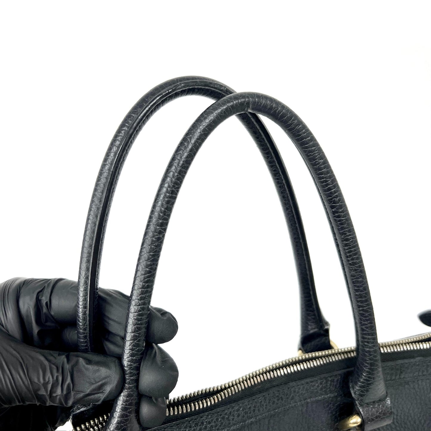 Gucci Interlocking G Medium Pebble Leather Tote Bag Black