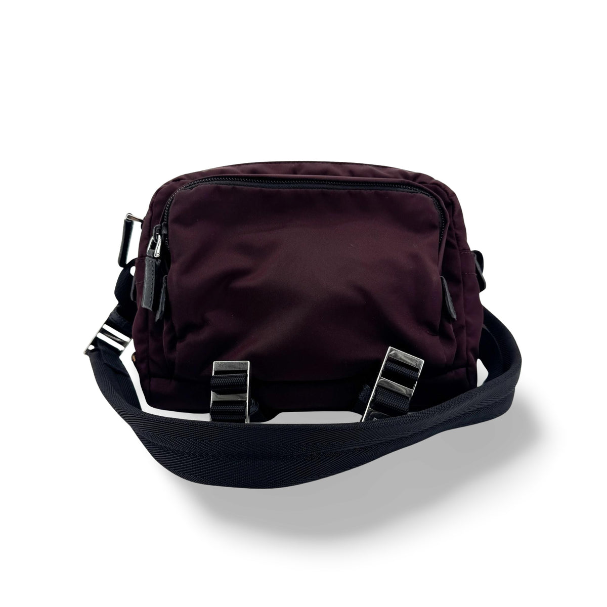 Prada Tessuto Nylon Belt Bag Burgundy