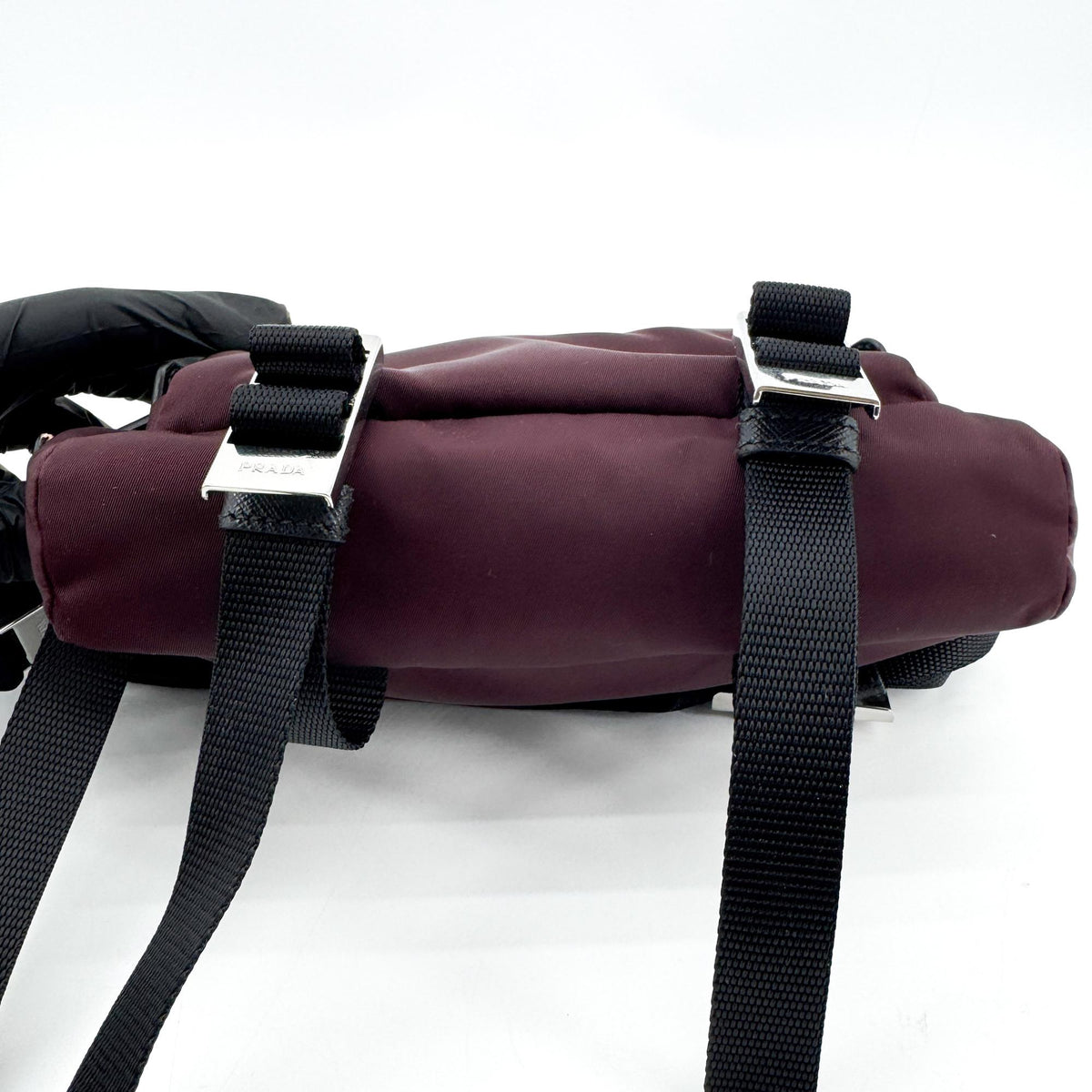 Prada Tessuto Nylon Belt Bag Burgundy