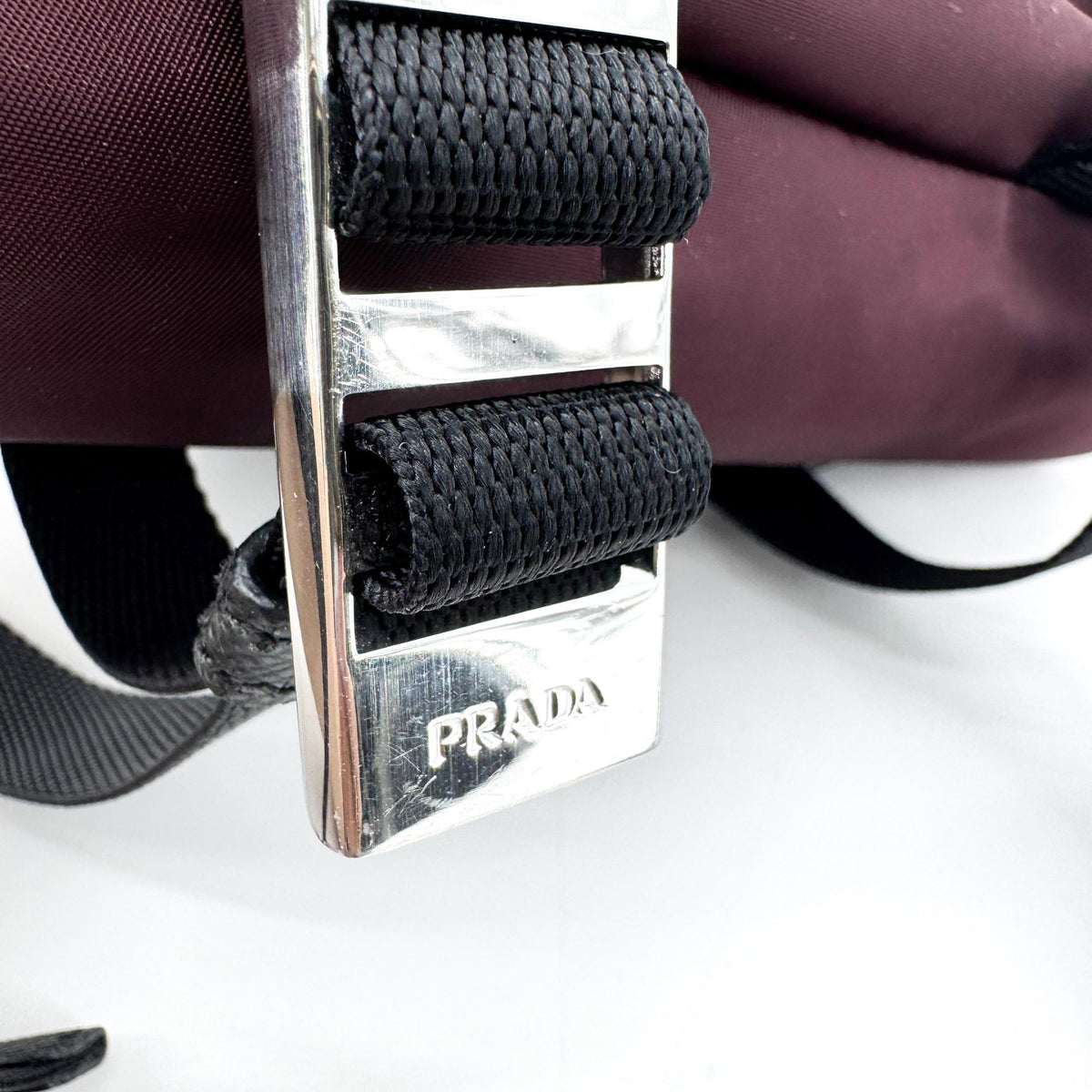 Prada Tessuto Nylon Belt Bag Burgundy