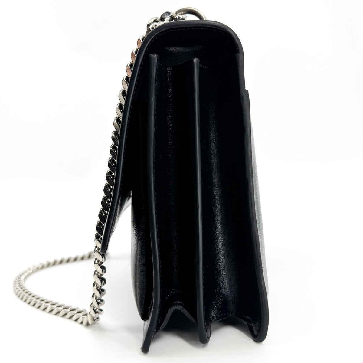 Saint Laurent Medium Sunset Crossbody Bag Black with Silver Hardware