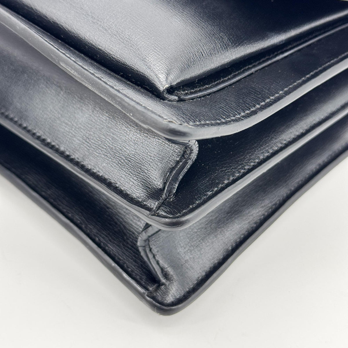Saint Laurent Medium Sunset Crossbody Bag Black with Silver Hardware