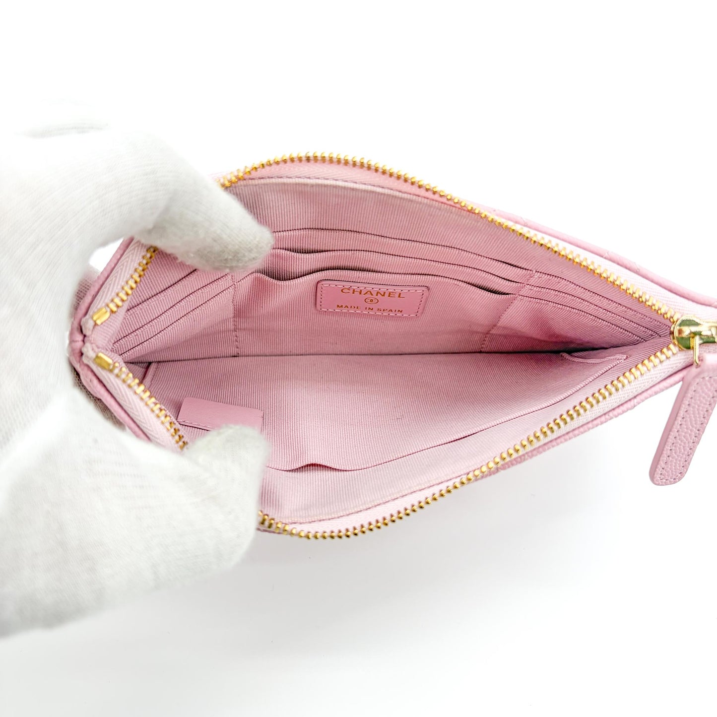 Chanel Classic New Medium Pouch Caviar Gold Hardware Pink