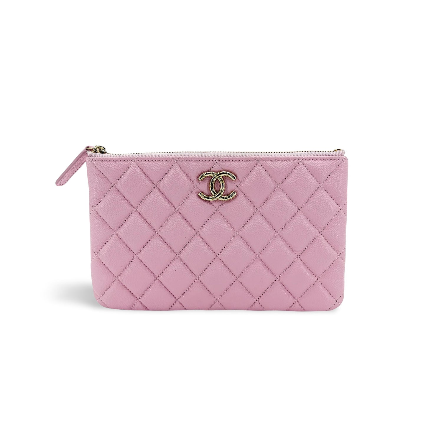 Chanel Classic New Medium Pouch Caviar Gold Hardware Pink