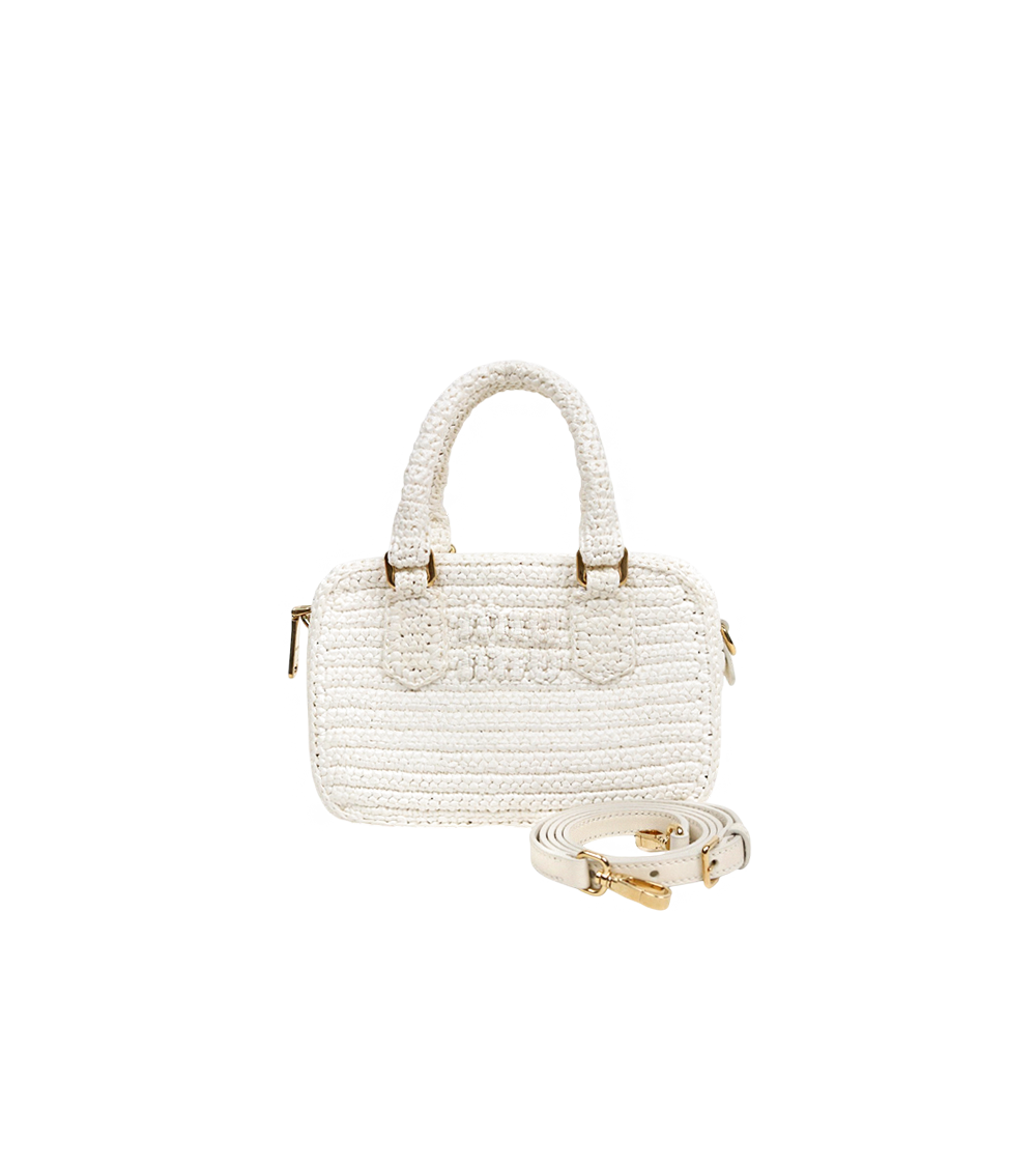 Miu Miu White Arcady Crochet Tote