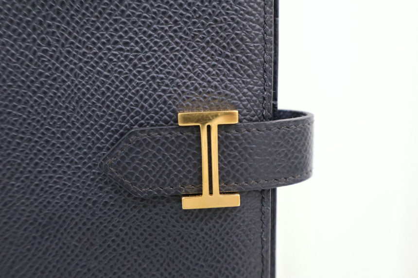 Beanne Long Wallet Epsom Navy Gold Hardware H039785CC7U