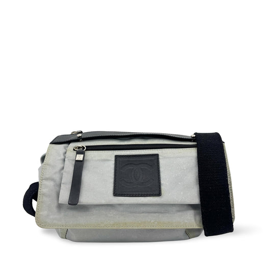 Chanel Sport Line Messenger Bag Grey Black