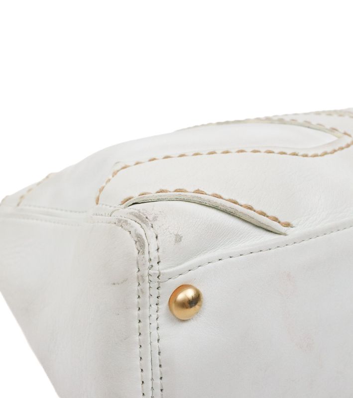 Chanel White Big CC Shoulder Bag