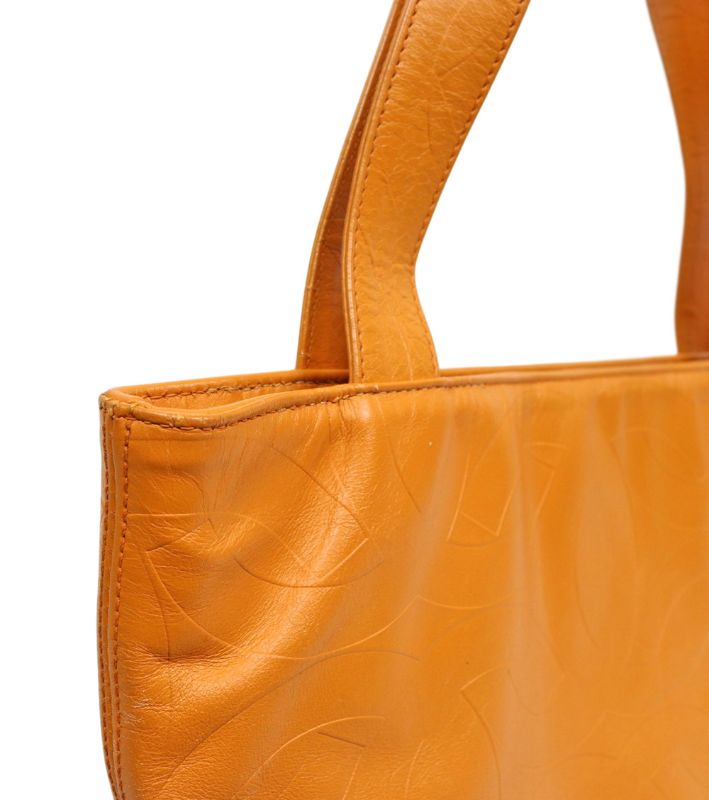 Chanel Brown CC Logo Embossed Shoulder Bag