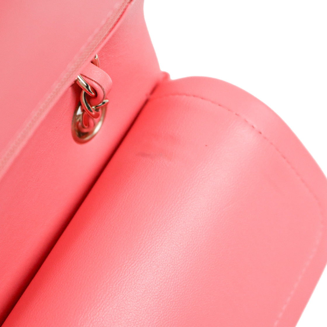 Chanel Pink Medium Lambskin Classic Bag with Double Flap and Built-in Chip