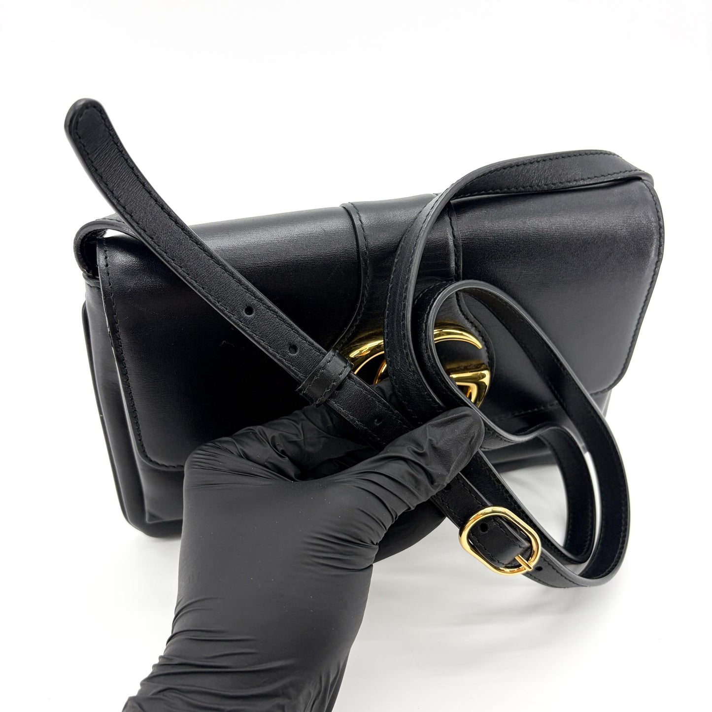 Gucci Blondie Small Shoulder Bag Black with Gold Hardware