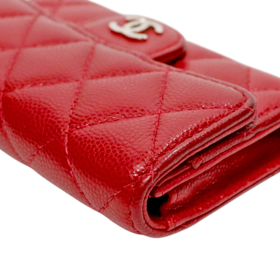 Chanel Red Caviar Skin Card Wallet