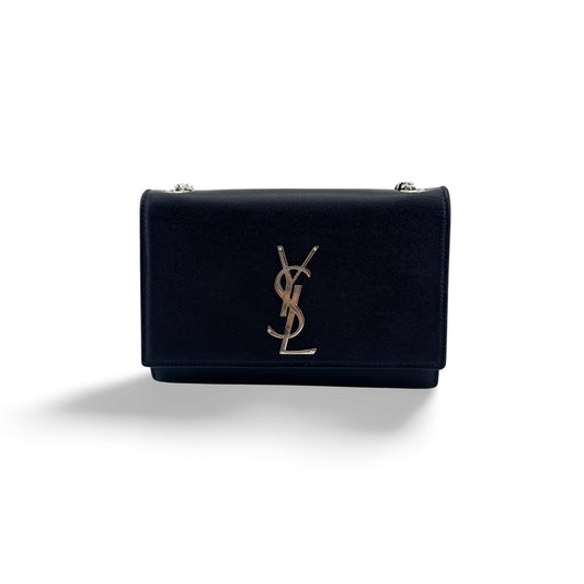 Saint Laurent Small Kate Crossbody Bag Black Silver Hardware