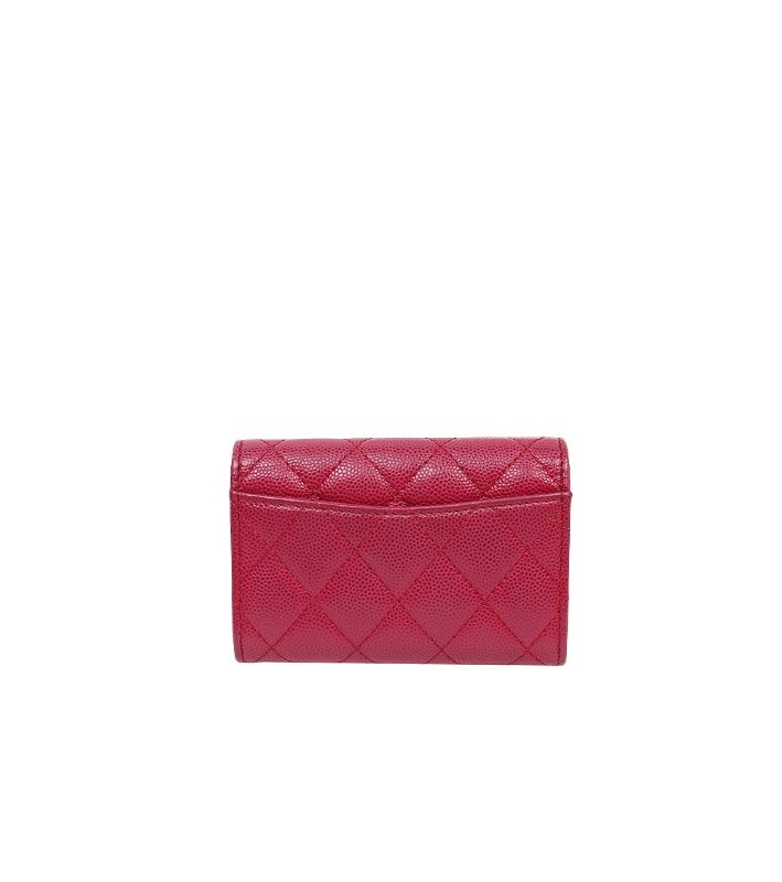 Chanel Burgundy Caviar Classic Card Holder