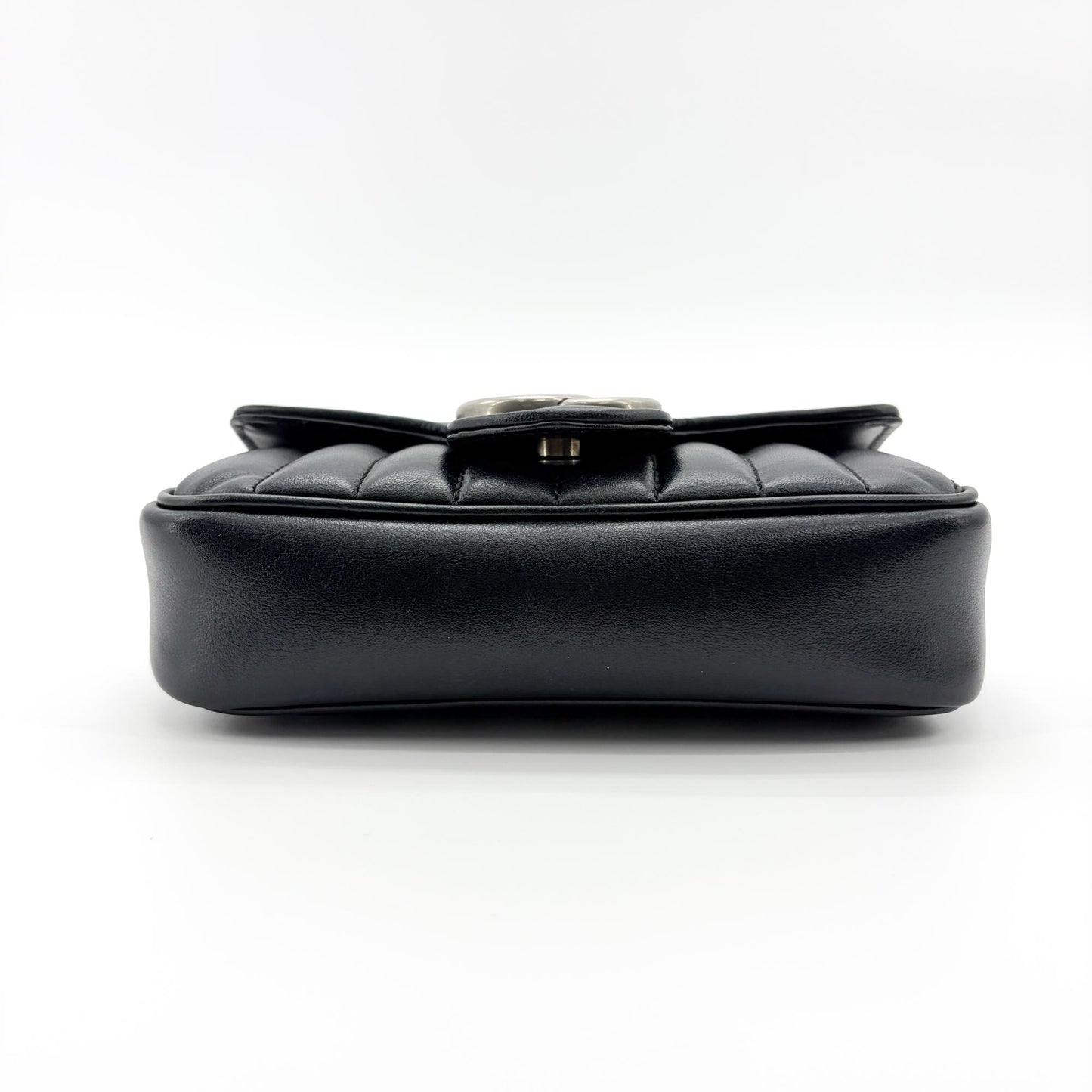 Gucci GG Marmont Matelassé Super Mini Bag Black Silver