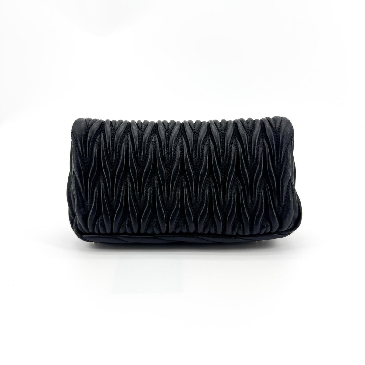 Miu Miu Matelassé Napa Leather Mini Bag Black Gold Hardware