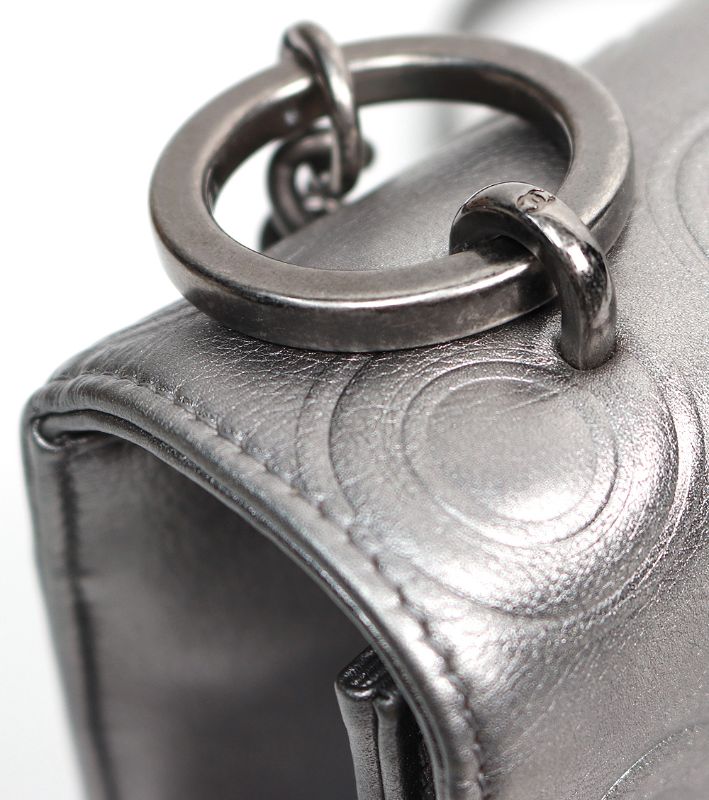 Chanel Silver CC Embossed Chain Shoulder Bag