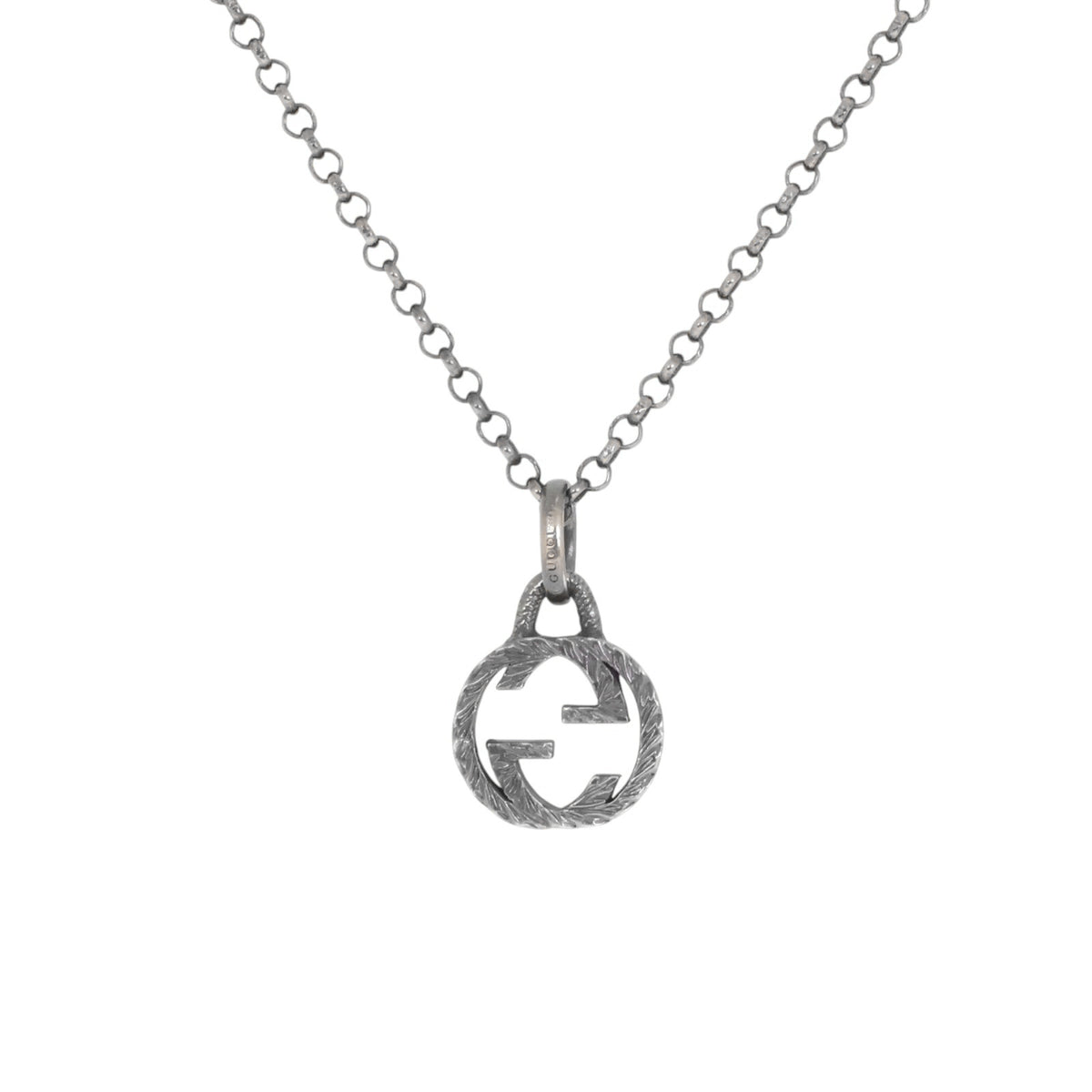 Gucci 455535 Silver Interlocking Necklace