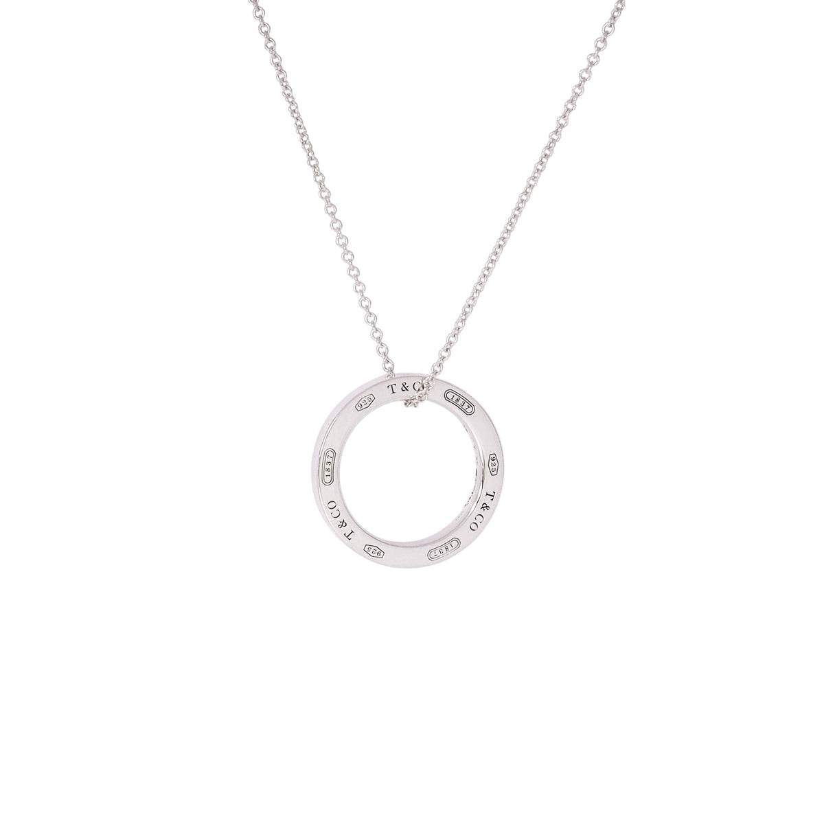 Tiffany silver circle necklace
